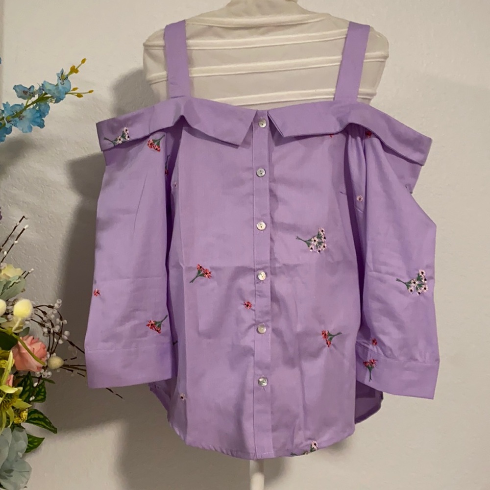 NWT Romeo & Juliet Couture Lavender Cotton Blouse